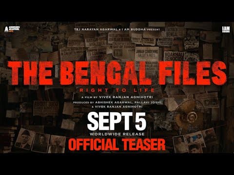 THE BENGAL FILES Teaser | Vivek Agnihotri | Abhishek A | Pallavi J | In Cinemas 5 Sept 2025