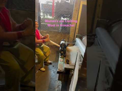 Kullvi Whims Women’s of Himachal are carding Himalayan wool. #indianfashion #woolen #fashion #foryou